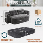 78.7-inch Folding futon Sofa Bed, Full-Size Convertible Sleeper couch Bed, Memory Sponge Double settee with Comfortable Mattress, Suitable for Living Room and Guest Room (dark gray, 78.7 inches)