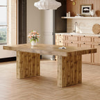 Ebullient 79" Farmhouse Dining Table for 6-10, Rustic Wooden Kitchen Table with Thick Tabletop, Heavy Duty Large Rectangular Dining Table for Dining Room & Kitchen