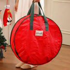 2 Pack 30" Wreath Storage Bags, Heavy Duty Christmas Wreath Organizer with Zipper & Handles, Large Holiday Storage for Wreaths, Garland & Greenery