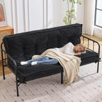 Futon Mattress Full Size 8",Foldable Futon Sofa Couch Bed,Floor Mattress Thick High Density Shredded Foam(Frame Not Included),Medium Firm Japanese Style Sleeping Pad for Guest Bedroom Living,Black