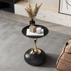Modern Side Table with Weighted Base, Scratch-Resistant & Nano-Coated Finish - Versatile Accent Table for Living Room, Bedroom, Balcony (Cream)
