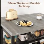 Jocoevol Kitchen Island with Storage, Bakers Rack, Island Table, 42*27.5*71, Grey