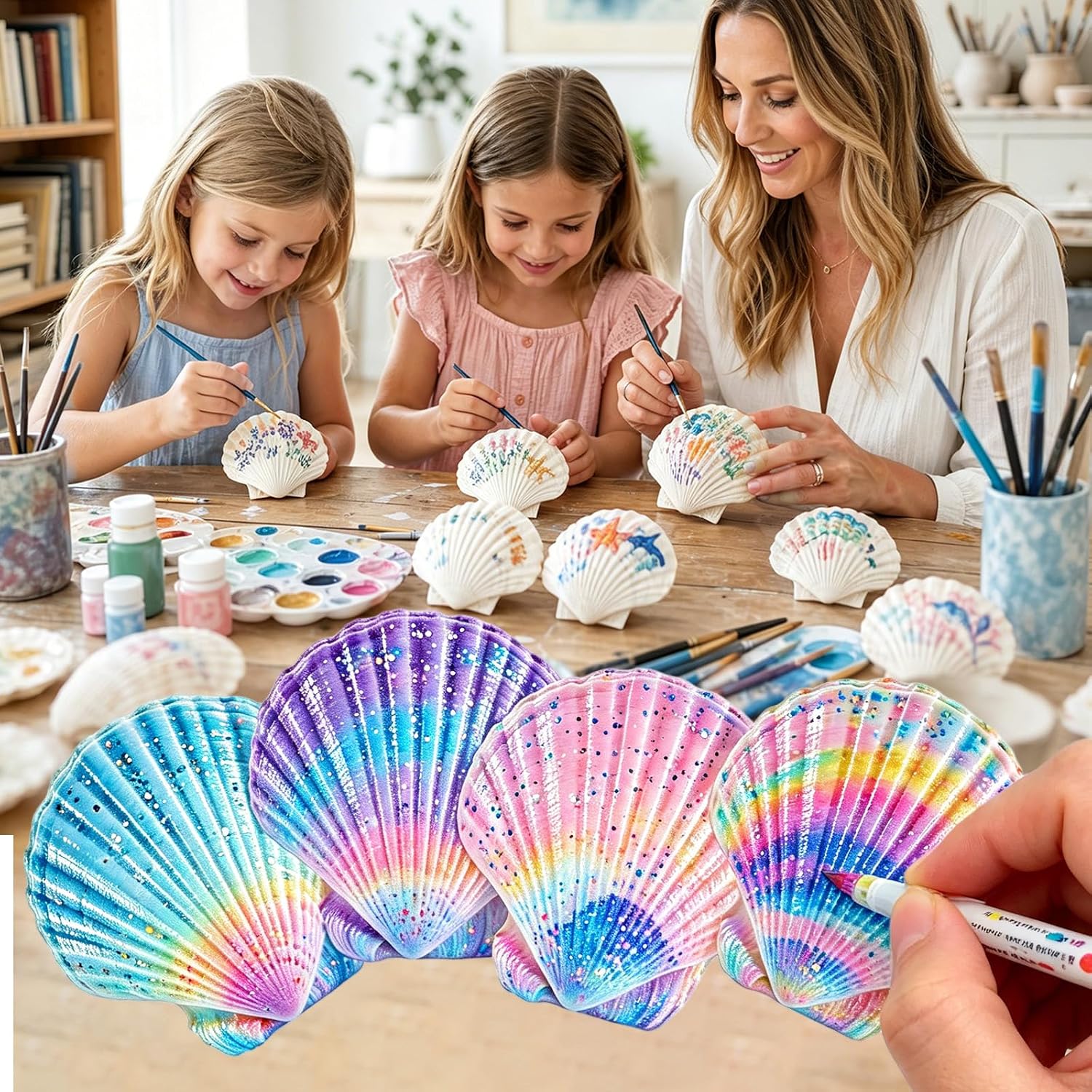 30PCS Natural White Scallop Shells, 2.5-3 Inch Seashells for Craft, Beach Decor, Candle Holder, Home Decorations, Air Plant Holder, Succulent Planter, Fish Tank Ornaments, Wedding Party Supplies
