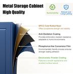 Kitchen Pantry Storage Cabinets, 75" Tall Metal Storage Cabinet with Doors and 4 Shelves, Blue Pantry Cabinet, Utility Kitchen Cupboard, Large Steel Cabinets for Dining, Office, Living Room