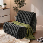 CAODOC Bean Bag Chair for Adults, Giant Oversized Fluffy Bean Bag for Fireside, Big Bean Bag Lounger Floor Chair for Home, Apartment, Gaming Venue, Dorm, Dark Gray