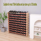Wood Stackable Storage Modular Wine Rack Cabinet 120 Bottle freestanding Floor Wine Bottle Holder Display Shelves