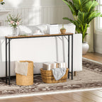 47.2" Console Table, Narrow Entryway Table, Skinny Sofa Table, Behind CouchTable, Long Skinny Table, DisplayTable for Entryway, Living Room, Foyer, Corridor, Office, Rustic Brown