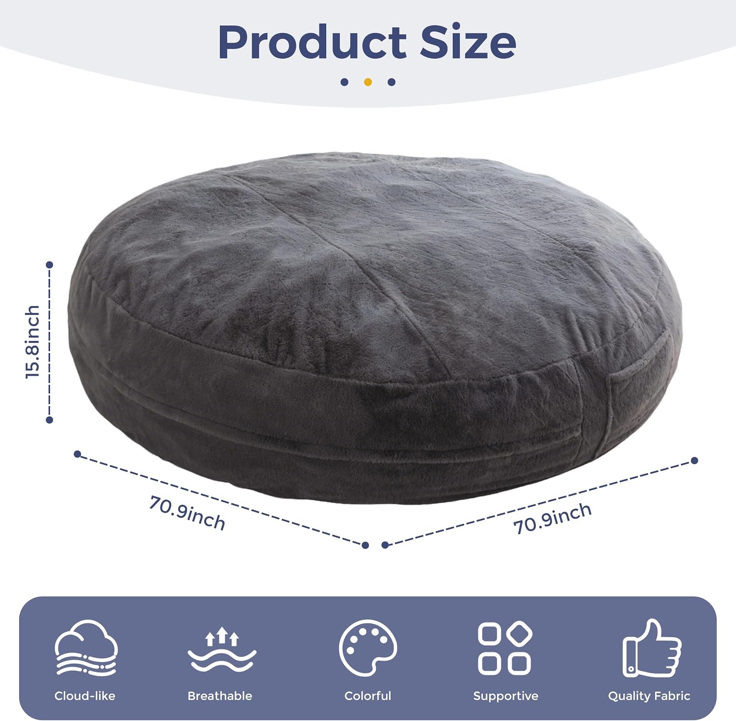 MAXYOYO Bean Bag Chair for Adults, Large 6 ft Bean Bag Chair with Foam Filling, Ultra Soft Fur Lazy Sofa for Living Room Bedroom, Machine Washable Cover