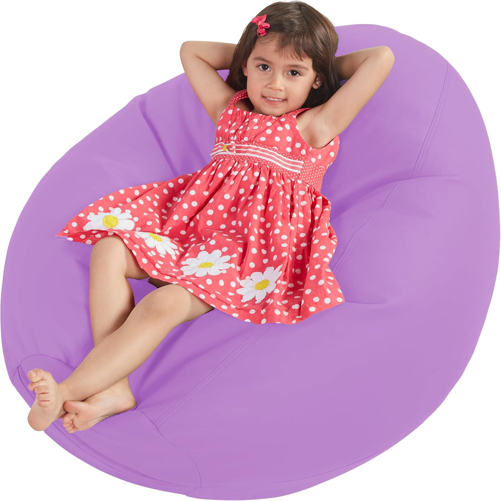 FDP SoftScape Dew Drop Bean Bag Chair with Supportive High-Back Design, For Kids, Teens and Adults, Alternative Seating for Dorms, Schools, Libraries, Daycares or Home - Lavender