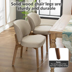 YOUNIKE Dining Chair with High Back Single Mid Century Modern Kitchen Chair Faux Leather Upholstered Armless Accent Chair 20" Wide Padded Seat with Wooden Legs for Dining Living Room Bedroom Khaki
