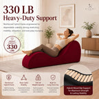 Naomi Home Yoga Chair for Adults - Ergonomic Yoga Chaise Lounge Bench, Wood & Metal Frame, 330 lb Capacity, Upholstered Microfiber Lounge for Deep Stretching, Relaxation & Creative Comfort - Red