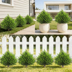 2 Set Artificial Cedar Topiary Ball Trees with Spike, 24" UV Resistant Fake Evergreen Shrubs Plants for Outdoor, Faux Cypress Bushes for Indoor Front Porch Garden
