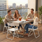 White Folding Chairs 10 Pack Foldable Plastic Stackable Sturdy Seats for Office Family Wedding Dinner Party Events Entertaining, Steel Frame, Heavy Duty 350 lbs Capacity