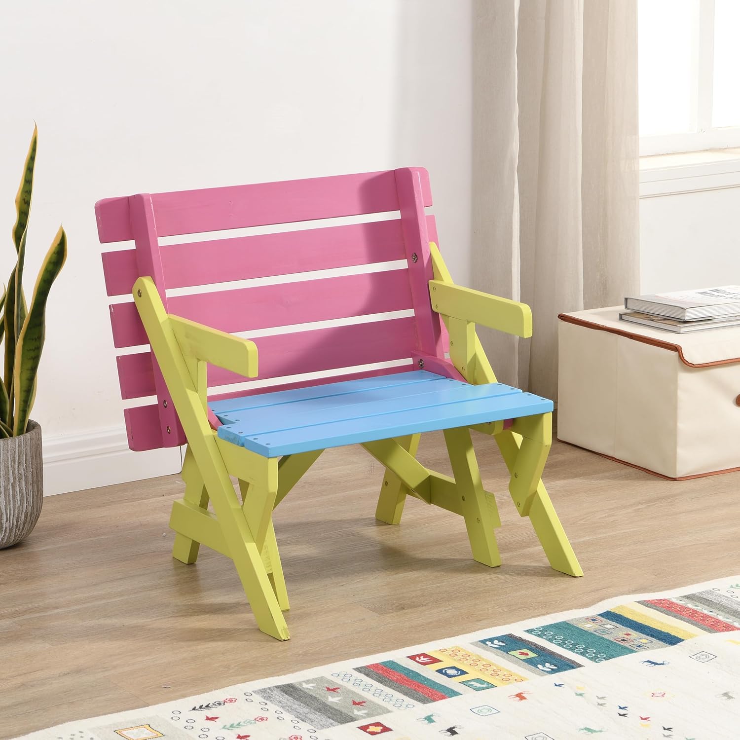 Multi Functional ARM Chair,Table+ 2 Benches (All in one)