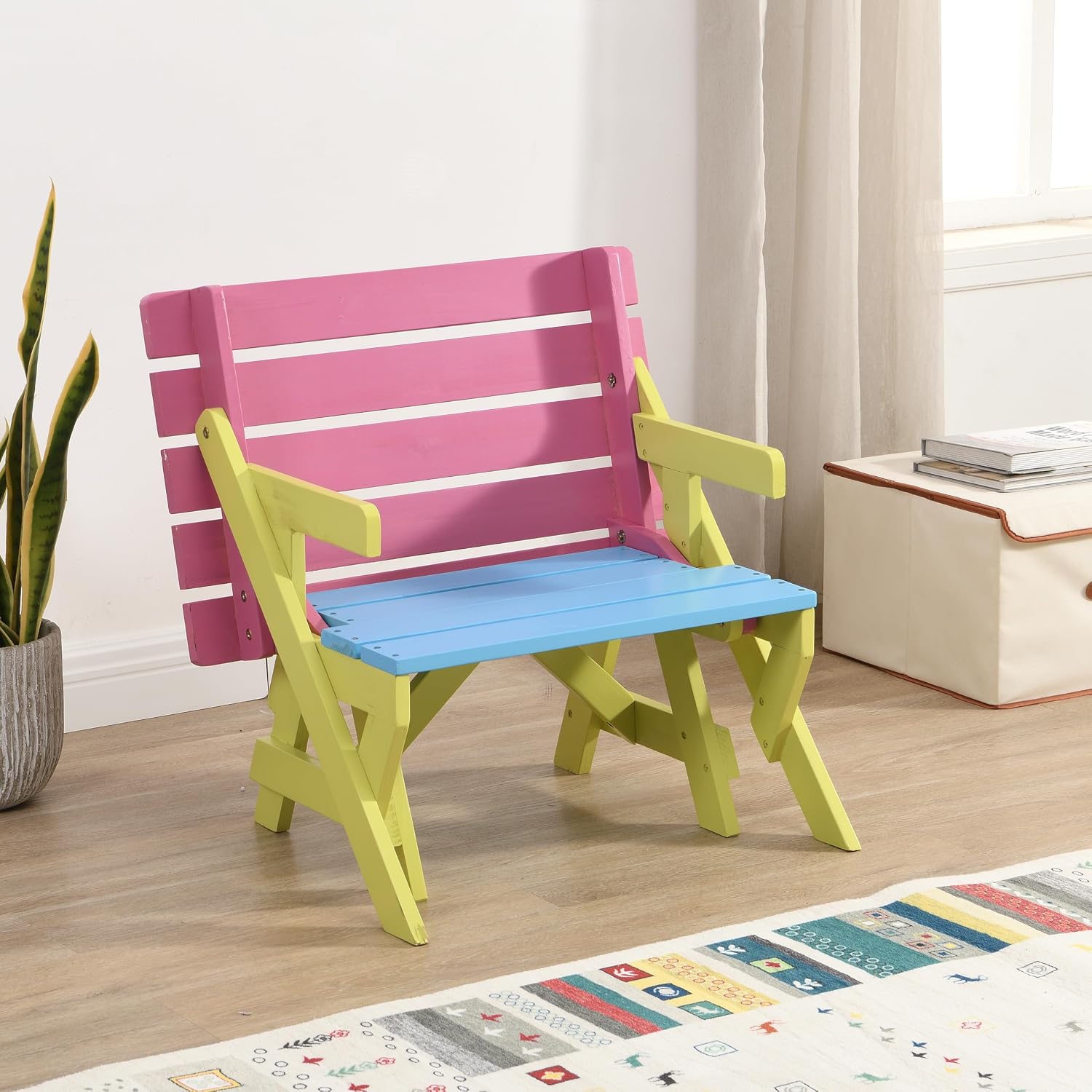 Multi Functional ARM Chair,Table+ 2 Benches (All in one)