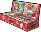 StorageRight Wrapping Paper Organizer Storage Container, Christmas Gift Wrapping Paper Storage Box for Paper Ornaments，Paper Storage Holder for Holiday Decoration Snowflake/Red