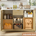 Kitchen Island Cart with Storage, 47.2"x31.5" Kitchen Island Marble Top Adjustable Shelf Rolling Storage Cart with Drawer Coffee Bar Cabinet with Power Outlet - Natural Wood