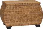 Household Essentials Large Curved Wicker Storage Chest with Liner | Water Hyacinth, Natural