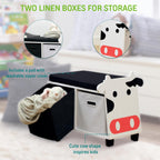 Children’s Cow Toy Storage Bench with Cushion