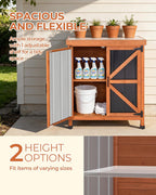 Black Metal Outdoor Storage Cabinet with X-Design Doors & Wood Frame, Metal Top Potting Bench Weatherproof for Patio, Garden & Backyard, 31.5"x 17.7"x 35.4"Tool Outdoor Shed