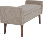 HomePop Fulton 48" Storage Bench - Midtone Gray Fabric