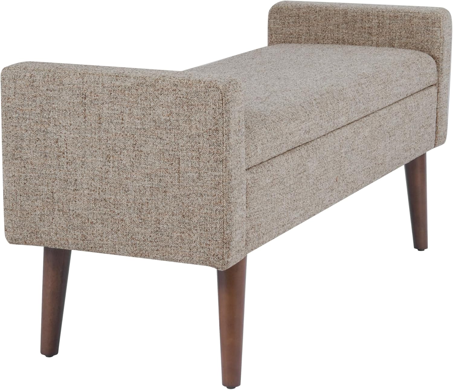 HomePop Fulton 48" Storage Bench - Midtone Gray Fabric