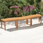 HAPPYGRILL Acacia Wood Outdoor Curved Bench, Fire Pit Bench with Slatted Seats, Tree Benches Wrap Around for Patio Garden Backyard, 400 lbs (2)