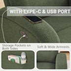 Power Swivel Rocker Recliner Chair for Nursery,Electric Rocking Reclining Chair, Upholstered Glider Nursery Recliner for Living Room, Bedroom, Teddy Green