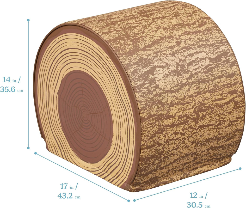 ECR4Kids SoftZone Tree Log Quarter Seat, 14in, Kids Bench, Chocolate