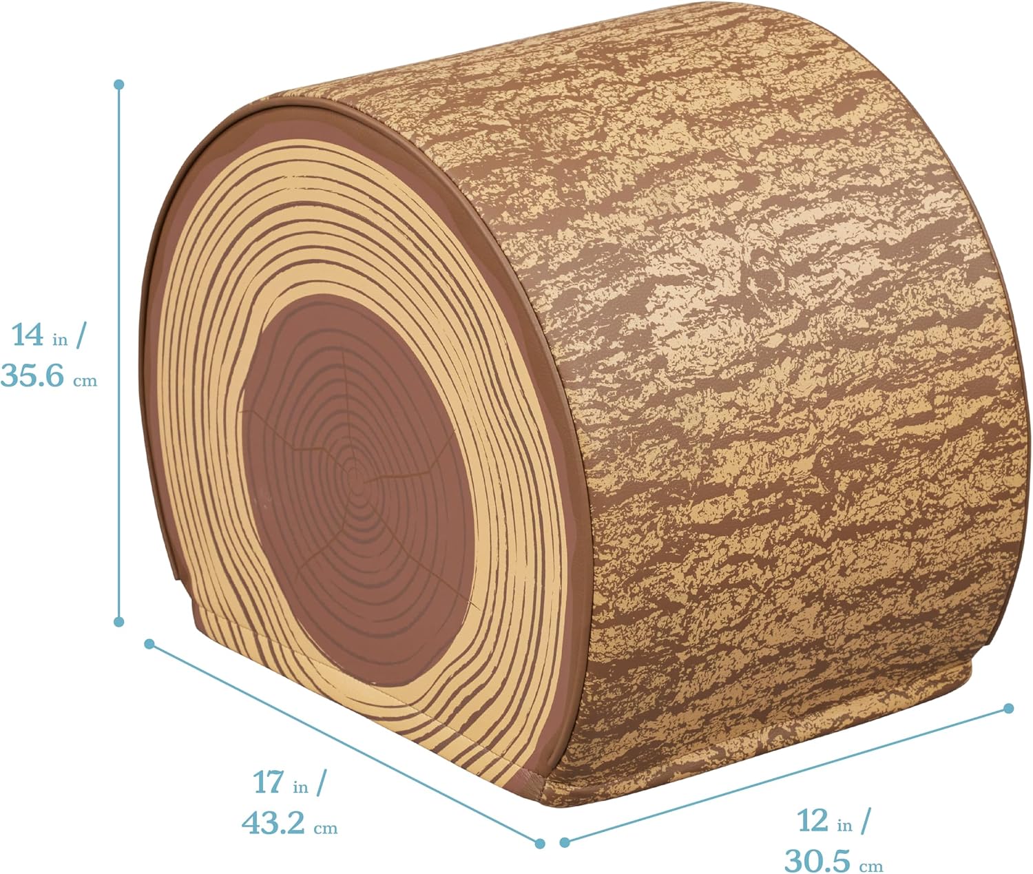 ECR4Kids SoftZone Tree Log Quarter Seat, 14in, Kids Bench, Chocolate