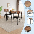 IDEALHOUSE Small Dining Table Set for 2, 3-Piece Dining Set with Storage Rack, Wood Kitchen Table with Upholstered Chairs, Square Table Set with Metal Legs Support, for Dining Room, Living Room, Brown