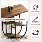 41.3-inch Entryway Console Table, Industrial-Style Sofa Table with Storage, Side Table with Shelves, Suitable for Entrances, Hallways, Foyers, and Entryways, Metal Frame, Vintage Brown