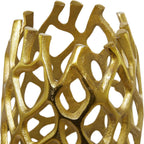 Deco 79 Aluminum Metal Coral Decorative Vase Centerpiece Vase, Vase for Home Decoration 10" x 10" x 45", Gold