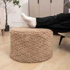 Poofieotto Pouf Ottoman Footstool 20x14In Couch Ottoman Footrest Caramel | All-in-one Foam Floor Pouf,Ottoman Coffee Table,Footstool Ottoman Boho Poof Home Decor Beanbag Chairs for Living Room Bedroom