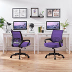 Topeakmart Executive Office Desk Chair Ergonomic Mesh Back Office Chair Adjustable Work Chair with Lumbar Support and Swivel Rolling Wheels for Home Office Conferecne Roon and Study, Purple