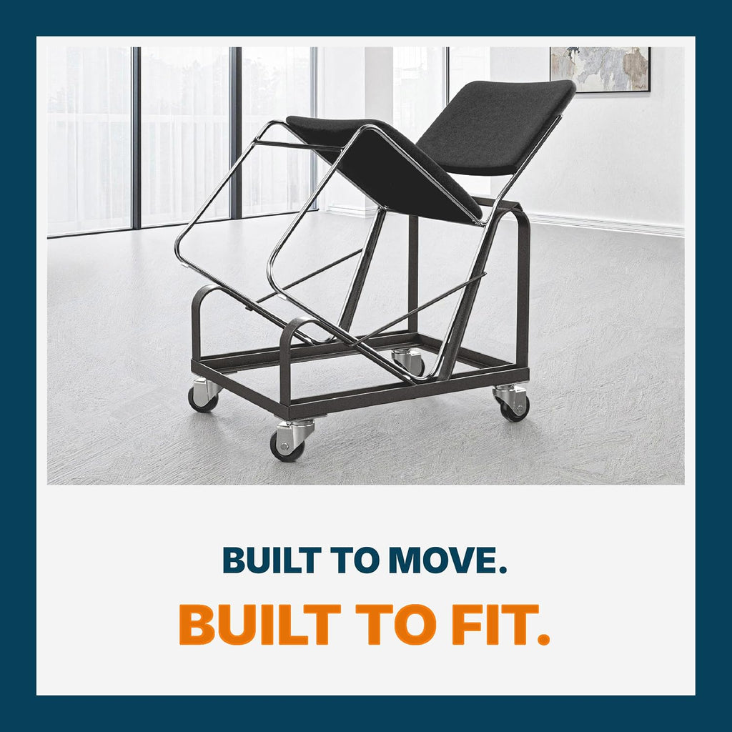 OEF Furnishings OEFDY86 Stack Chair Dolly, Heavy Duty Steel Cart (Vertical Cradle, Fits OEF8600 Series and Similar Sized Stack Chairs, 1100 lb Weight Capacity, Swivel Casters)