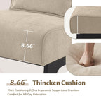 Armless Accent Chair Upholstered Comfy Modern Living Room Side Chair | Comfy Small Accent Lounge Chair with Pillow & Wooden Legs Accent Chair for Living Room Bedroom Farmhouse Reading Brown