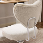 Ergonomic Meditation Chair with Lumbar Support, 360° Swivel Base and Adjustable Seat Cushion, Beige Teddy Fleece Upholstered for Yoga or Office, 300 lb Capacity