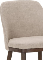Upholstered Dining Chairs Set of 4 - Modern Dining Room Chairs, Mid-Back Restaurant Kitchen Chairs with Wooden Legs, Camel