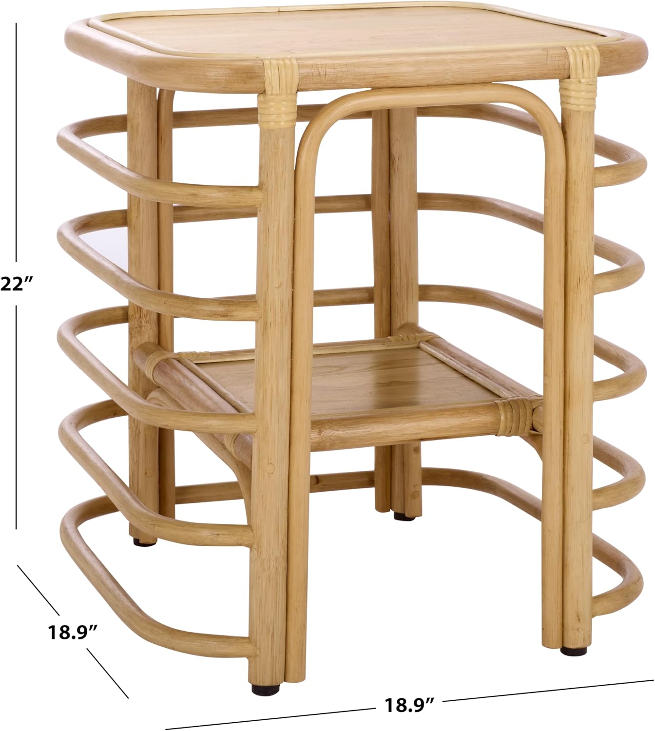 SAFAVIEH Home Collection - Maestro Natural Rattan Accent Table, Tropical Boho Design, Fully Assembled (ACC5400A)