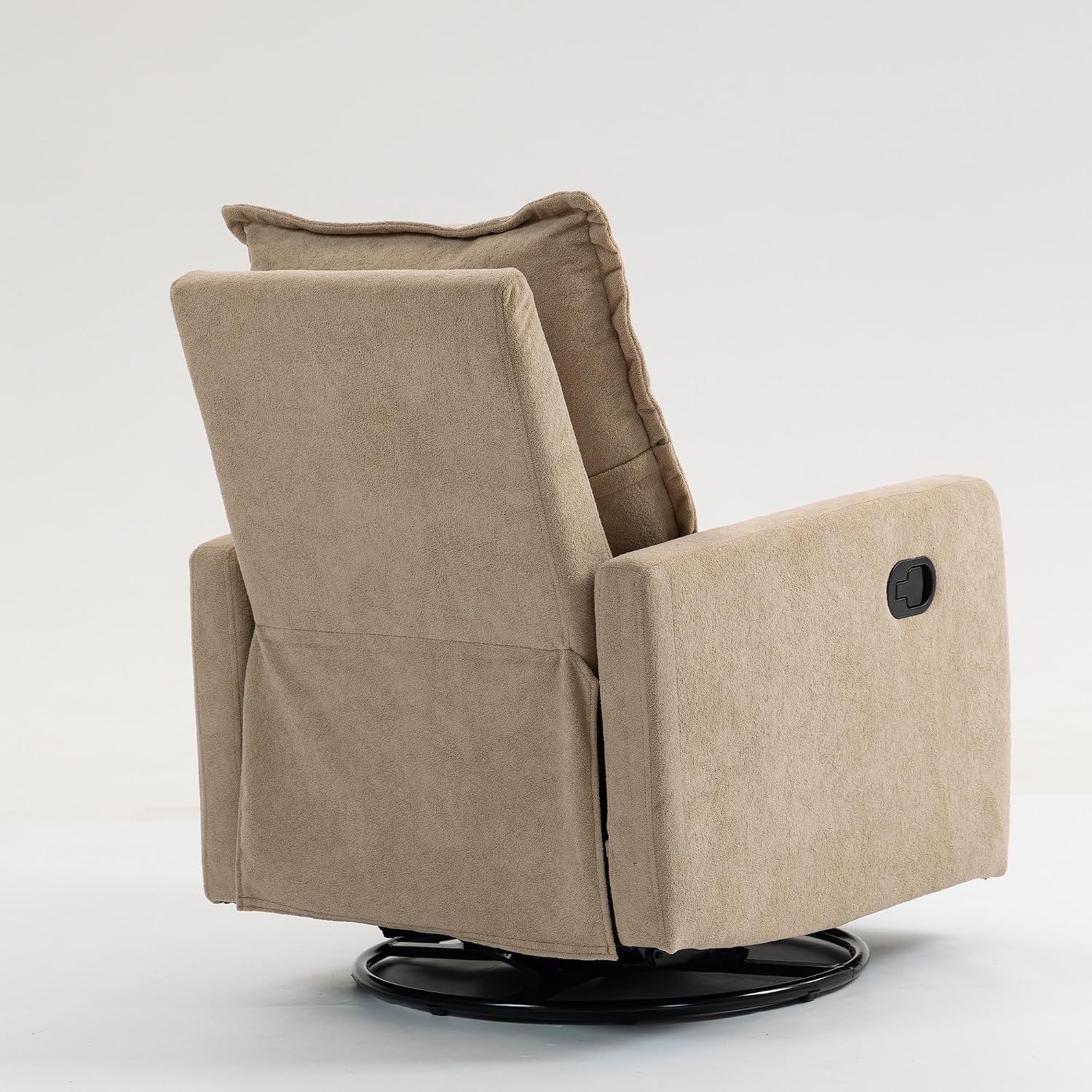 ERYE Modern Manual Reclining Chair Glider Rocker Chair with Swivel for Living Room Bedroom, Manual Lovely Recliner Armchair Boucle Upholstered 360° Swivel Nursery Armchair