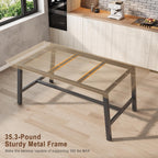 71”Industrial Multi-Functional Table, Large Wood Top with Sturdy Steel Frame, Seats 6-8 As Dining Table or Long Writing Desk, Spacious Office Desk for Home, Kitchen, Family Gatherings