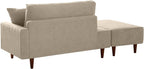 ERYE Left Facing Boucle Upholstered Chaise Lounge with Ottoman Set, Modern Minimalist Chaise Lounge Single Leisure Recliner Sleeper Sofa Daybed for Living Room Bedroom