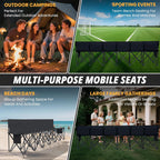 Begonia.K 6 Seats Portable Folding Soccer Benches for Team - Foldable Sideline Bench with Pockets & Carry Bag - Lightweight Team Chair for Football Camp Outdoor Sports Events