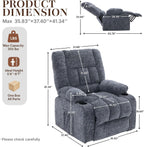 Massage Rocking Recliner Chair, Ergonomic Recliners Sofa with Vibration Massage & Heat, Rocking Chair Nursery Reclining Sofa with 2 Cup Holders, Side Pockets for Living Room Bedroom