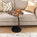 C-Shaped End Table - Small Side Table for Couch, Butterfly Coffee Tables for Small Spaces, End Tables Living Room, Bedroom, Bedside - Walnut Color