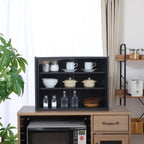 不二貿易(Fujiboeki) Fuji Boeki 99699 Cupboard, Kitchen Storage, Width 23.6 x Depth 11.4 x Height 17.3 inches (60 x 29 x 44 cm), Black Glass Door, Movable Shelf, Assembly