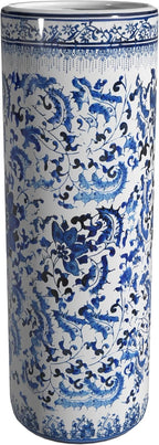 Red Lantern 24" Floral Blue & White Porcelain Umbrella Stand