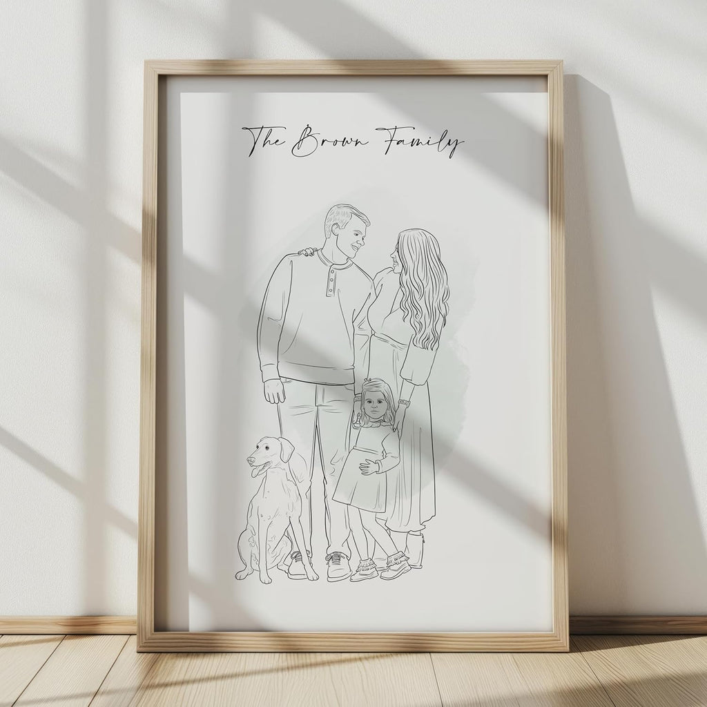 NudoHome Personalized Custom Line Portrait – Minimalist Hand-Drawn Illustration from Your Photo | Gift for Mother’s Day, Father’s Day, Birthdays, and Christmas, gift
