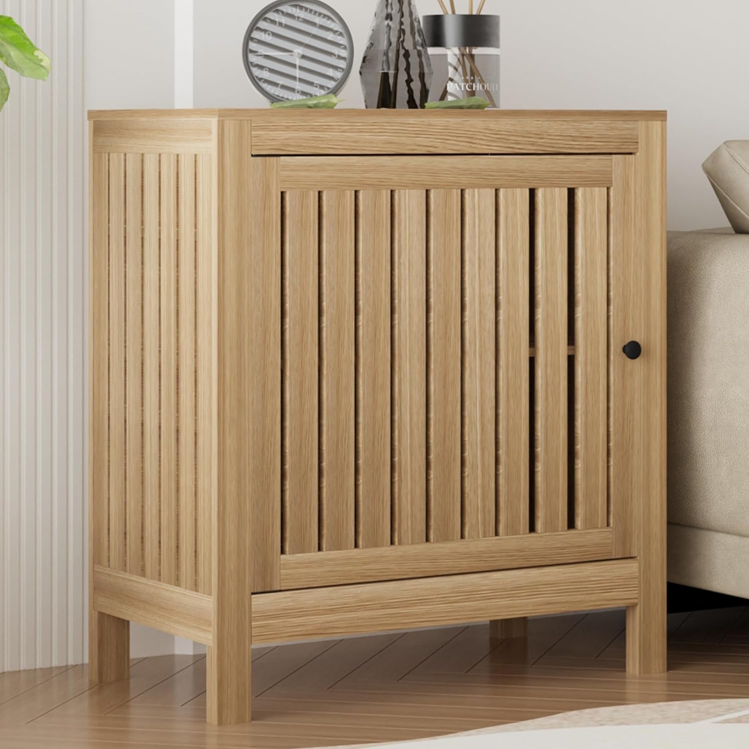 Buffet Cabinet with Storage,28.5" Farmhouse Sideboard Coffee Bar Cabinet,Modern Wood Kitchen Accent Cabinet Console Table with Door and Adjustable Shelf for Dining Room and Living Room,Natural